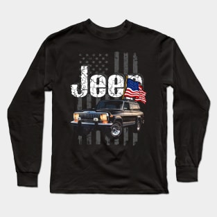 SJ-series Jeep Cherokee Jeepcar JEEP Flag Long Sleeve T-Shirt